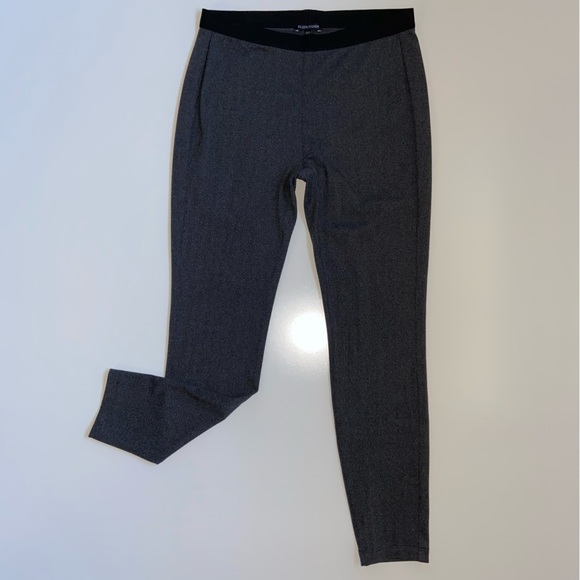 Eileen Fisher Herringbone Leggings XS Gray Recycled Stretch Knit Pants - Picture 2 of 11